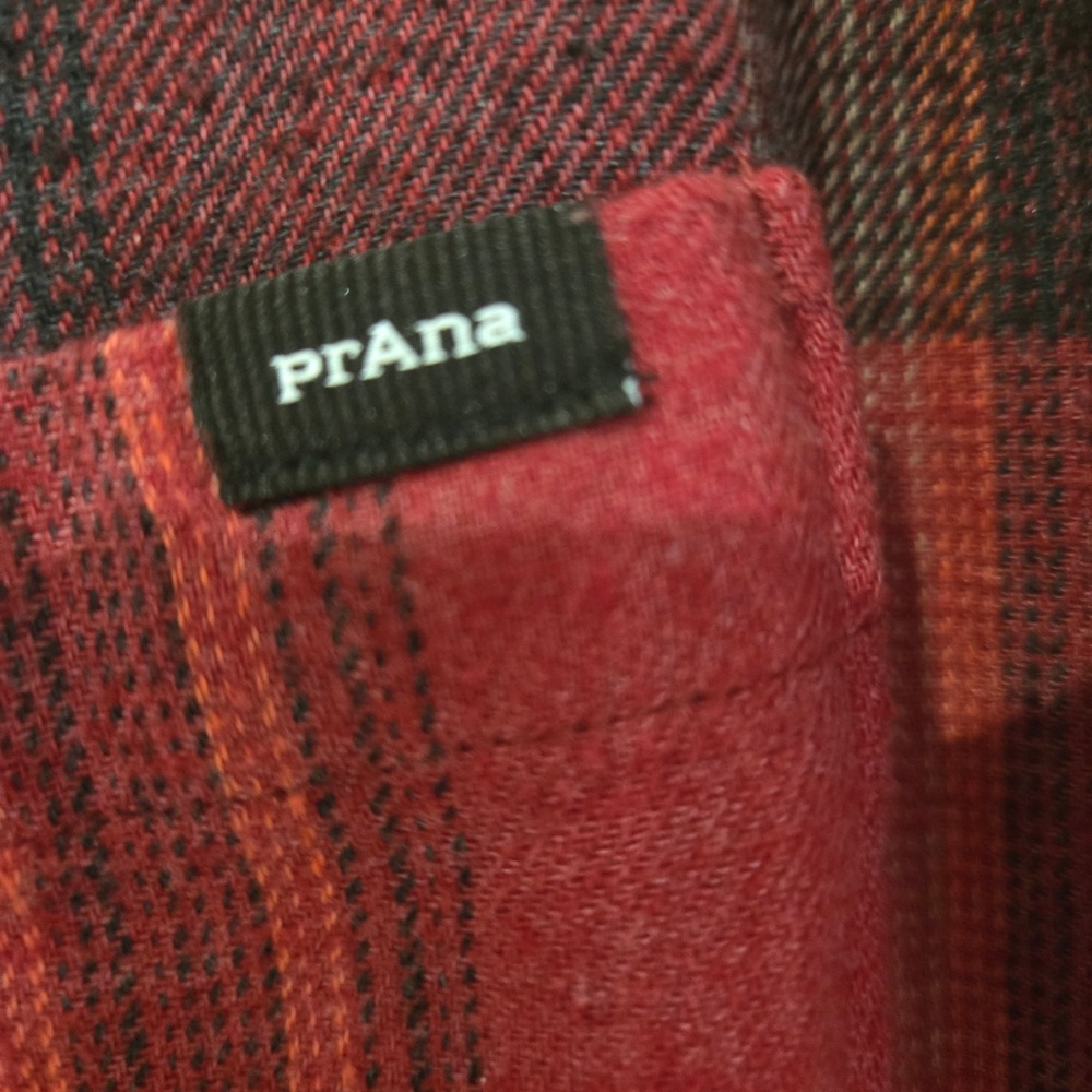 Prana Cabin Core Retrograde Plaid Jogger Pants Womens Large Red Black Cozy - Picture 8 of 8